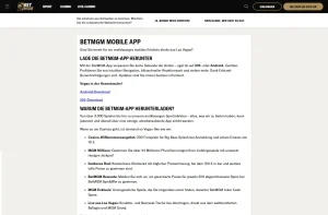 Bereich der BetMGM-Mobilanwendungen mit Hinweisen auf iPhone und Android